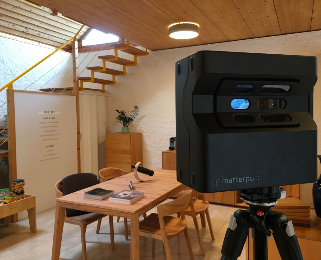 Image avec caméra Matterport pour page Home-Staging de 3D Swiss View en Valais, Suisse